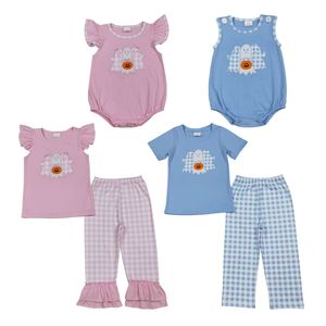 Conjunto de Ropa para Niña con Blusa Rosa con Estampado de Flores Bordadas y Pantalones con Volantes, Spandex/Algodón, Ecológico, Informal, Verano - Product Image 6