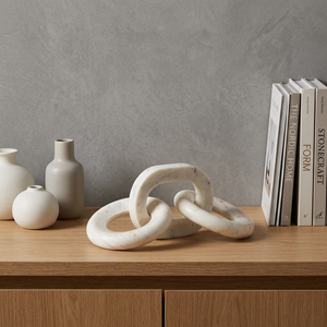 Chaîne en marbre faite à la main, pierre naturelle, accent décoratif pour la décoration intérieure - Product Image 1