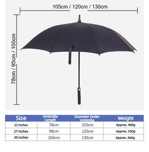 Parapluie de golf grand format 27 pouces à ouverture automatique, avec logo personnalisé, tige droite, en pongee 190T, pour publicité de marque, événements et cadeaux d'entreprise - Product Image 3