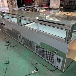 Réfrigérateur à gâteaux panoramique en verre <span class=keywords><strong>sur</strong></span> mesure, nouveau design, vitrine <span class=keywords><strong>réfrigérée</strong></span> pour pâtisserie, présentoir à gâteaux, réfrigérateur sans buée, base en marbre - Product Image 3