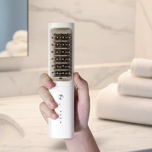 Peigne lissant et boucleur sans fil avec technologie d'ions négatifs, protection anti-brûlure, chauffage rapide en 30 secondes, pas chaud - Product Image 2