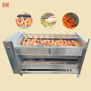 Automatic potatoes brush roller peeling washing machine carrot cassave peeler potato washing peeling machine