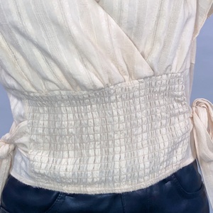 Haut sexy à manches courtes et col en V pour femme, nouvelle mode, taille élastique, OEM - Product Image 6