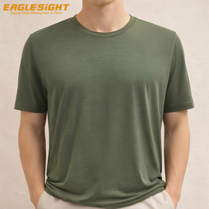 חולצת טי לגברים ונשים מ-100% צמר מרינו 17.5 מיקרון סופר-דק 150 גרם/מ'² ג'רזי, מותג פרטי בהתאמה אישית - Product Image 2