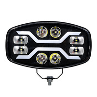 Projecteur LED 9 pouces avec anneau halo en forme de X, haute luminosité, longue portée, faisceau large, pour modification de camion