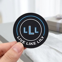 Patch en PVC écologique surélevé, rond, personnalisé, avec monogramme en relief, appliqué en caoutchouc, amovible, avec velcro, pour vêtements de marque décontractés