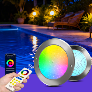 Luz LED ultrafina para piscina, 18W, RGB, DC12V, acero inoxidable, 7,5mm, 8mm, <span class=keywords><strong>Alexa</strong></span>, aplicación WIFI, remoto móvil, lámpara de <span class=keywords><strong>Spa</strong></span> para estanque submarino - Product Image 6
