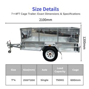 Rimorchio Cargo 7*4 Box a Singolo Asse - Product Image 1