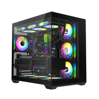 AntarcChill OEM White Pc Gaming Case ATX MATX ITX Mid Tower Computer Cases Chassis Pc Case with Tempered Glass Side Panel