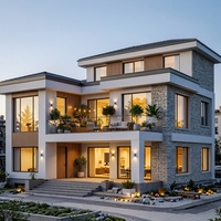 Grande Villa Modulaire Préfabriquée Moderne et Minimaliste, Construction en Acier Léger, Chambre et Salle de Bain, Marque KT, Garantie 5 Ans