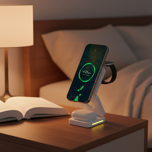 2026 New 3 in 1 Foldable Magnetic Wireless Charger Stand for Mobile Phones Charging Station 15W