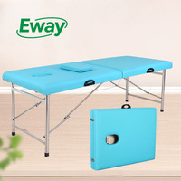 Table de massage pliante légère professionnelle, cadre en acier, lit spa à 2 volets pour la maison, le salon, le tatouage et la physio