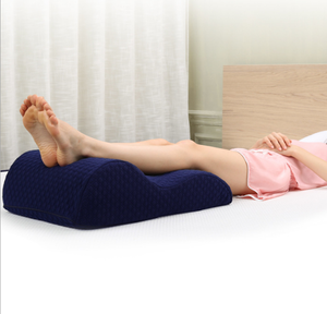 Cuscino <span class=keywords><strong>ortopedico</strong></span> per poggiacuneo con supporto per gambe a forma di onda B blu ad alta densità con comoda copertura - Product Image 3