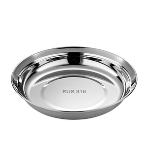 Assiette à dîner ronde en acier inoxydable 316, anti-déversement, plat peu profond, poli miroir, cuisine - Product Image 6