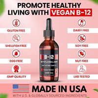 Gouttes de Vitamine B12 Méthylcobalamine Haute Puissance 60ml 5000mcg pour le Soutien Nutritionnel Quotidien des Adultes Vente en Gros ODM