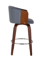Tabouret de Bar haut de comptoir moderne de luxe nordique réglable contreplaqué de placage de noyer foncé salle à manger en cuir synthétique pivotant à 360 degrés