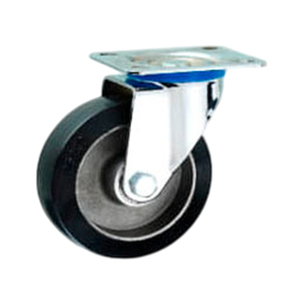Ruedas giratorias industriales de aluminio fundido de goma resistente de alta calidad Rodamientos de bolas dobles 250-300kg Capacidad de carga 100/125mm - Product Image 2