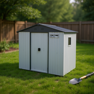 Capanno da Giardino in Metallo Ox Studer 8x4 Piedi con Finestra, in Acciaio Zincato per Cortile e Giardino - Product Image 2