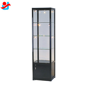 Đứng miễn phí màu đen thủy tinh thủ công hiển thị <span class=keywords><strong>Showcase</strong></span> có thể khóa tủ mỹ phẩm Nước hoa kiosk Mall <span class=keywords><strong>Showcase</strong></span> cho vàng cửa hàng đồ trang sức - Product Image 1