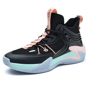 Scarpe da basket da uomo di nuovo stile Sneakers alla moda scarpe sportive di moda tessuto di cotone EVA maglia di gomma maschile, pelle in microfibra 1 paio