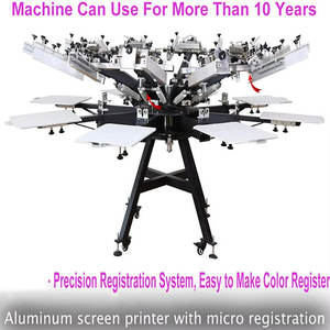 Máquina de Serigrafía Rotativa para Camisetas, Conjunto Completo de 8 Colores y 8 Estaciones, Manual, para Impresión Textil - Product Image 4