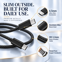 Câble de charge rapide USB C vers USB C OEM 60W, câble de données tressé en nylon de type C avec coque en alliage d'aluminium pour ordinateur portable et téléphone portable