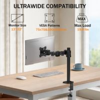 Supporto Ergonomico per Monitor Singolo con Movimento Completo, Capacità fino a 9 kg, Braccio Regolabile VESA per Schermi da 17-32 Pollici