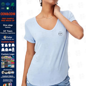 Dernier <span class=keywords><strong>t</strong></span>-<span class=keywords><strong>shirt</strong></span> à <span class=keywords><strong>col</strong></span> en <span class=keywords><strong>V</strong></span> pour femmes avec fond rond Personnalisé de qualité supérieure 100% coton <span class=keywords><strong>T</strong></span>-<span class=keywords><strong>shirt</strong></span> uni vierge pour femmes <span class=keywords><strong>T</strong></span>-shirts coupe ajustée - Product Image 1