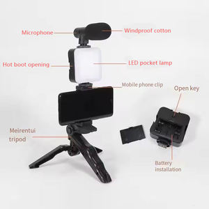 <span class=keywords><strong>Kit</strong></span> pemegang ponsel dengan lampu fotografi, untuk Vlog pembuat Video Mic Tripod lampu cincin untuk Makeup dudukan ponsel pintar - Product Image 2