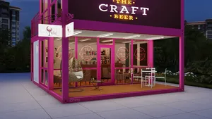 Diskon Besar Modifikasi 20 Kaki 40 Kaki Prefab Pengiriman Kontainer Pop Up Kedai Kopi Restoran Mobile Container Bar