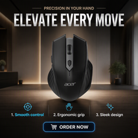 Acer OMR298 souris sans fil double mode 2.4G USB batterie rechargeable souris optique de jeu de bureau ergonomique pour