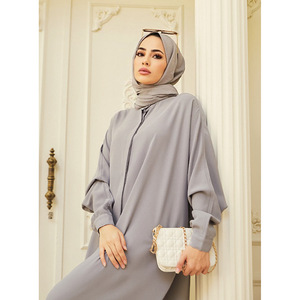 Abaya Musulmane Femme Dubaï Moyen-Orient Robe Longue <span class=keywords><strong>Djellaba</strong></span> Musulmane Femme Ourlet Large Manches Volantes Robes Musulmanes pour l'Aïd - Product Image 4