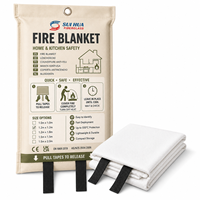 Couverture de sécurité incendie en fibre de verre pour la cuisine, la maison, les situations d'urgence, résistante à la chaleur, OEM, étiquette privée, distributeur, approvisionnement Europe