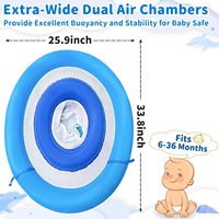 Siège de sécurité réglable à double chambre d'air et pare-soleil à 4 niveaux, flotteur de piscine pour bébé avec auvent, protection solaire UPF 50+, design dauphin