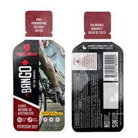 Pochette d'échantillon de papier aluminium en forme de bouteille imprimée personnalisée emballage de Sachet de boisson énergisante gel de sport miel