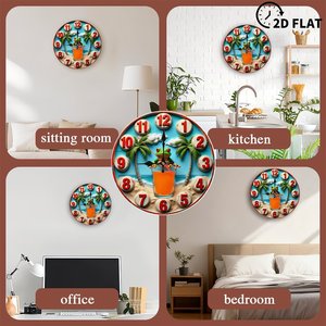 Round Wooden Wall <b>Clock</b> 25cm Diameter Natural Wood Frame Silent <b>Movement</b> Modern Simple Home Hotel Cafe Decor - Product Image 4