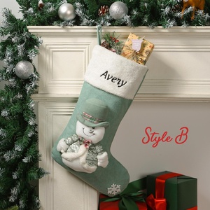 Chaussettes <span class=keywords><strong>de</strong></span> <span class=keywords><strong>Noël</strong></span> personnalisées à suspendre au poêle, avec nom, en polyester écologique, pour décorations <span class=keywords><strong>de</strong></span> fêtes <span class=keywords><strong>de</strong></span> fin d'année - Product Image 5