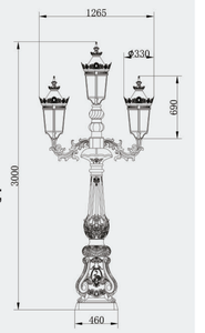 Poste <span class=keywords><strong>de</strong></span> luz <span class=keywords><strong>de</strong></span> aluminio <span class=keywords><strong>fundido</strong></span> <span class=keywords><strong>de</strong></span> hierro, fabricante <span class=keywords><strong>de</strong></span> China, 3 adornos, lámpara <span class=keywords><strong>de</strong></span> iluminación exterior - Product Image 3