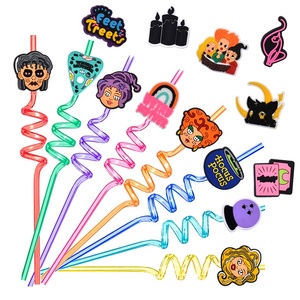 Mescolare all'ingrosso cannuccia Charm Toppers <span class=keywords><strong>Hocus</strong></span> <span class=keywords><strong>Pocus</strong></span> Witch Straw Cover Charms Toppers - Product Image 2