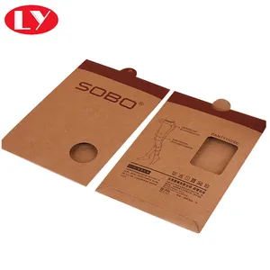 Cheaper Brown Kraft Paper socks packaging box in envelope shape