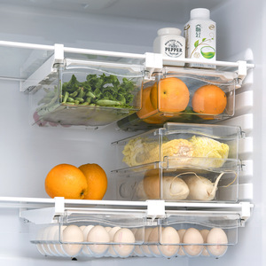 Plastic fridge organizer Fridge Drawer Food Organizer Food Storage Bins for Kitchen Freezer Fridge Organizer
