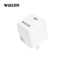 Chargeur rapide WISESIR 20W GaN PD 3.0, port unique Type-C 5V/3A 9V/2.22A 12V/1.67A, adaptateur secteur mural compact