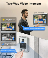 Interphone vidéo intelligent ANJIELO 4 fils, système de déverrouillage à distance via l'application Tuya, écran tactile, détection de mouvement, résistant à l'eau, installation facile