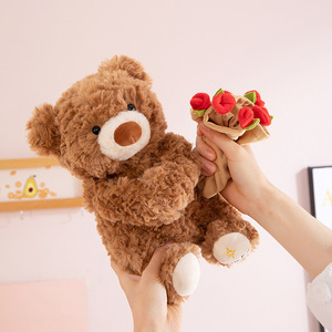 Peluche de Oveja y Osito con Rosa, Relleno de Algodón PP, Regalo de San Valentín o Qixi, Popular en Internet - Product Image 5