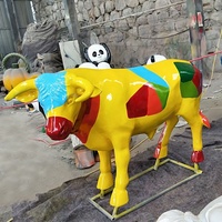 Patung Sapi Serat Kaca Dekorasi Luar Ruangan, Patung Banteng Dekorasi Kustom Setiap Ukuran untuk Dijual