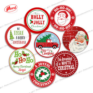 Dia12 "金属标志复古圆形标志HO-HO圣诞快乐艺术印花锡标志家居客厅墙壁装饰金属海报 - Product Image 1