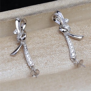 Pendientes de Plata S925 con Forma de Lazo y Soporte Barroco Vacío para Cuentas Grandes DIY y Accesorios de Perlas de 8-13 mm, Componentes y Fornituras de Joyería - JG5455 - Product Image 4