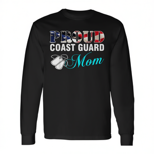 Camiseta de manga larga con diseño de bandera estadounidense para mamá orgullosa de la Guardia Costera - Product Image 2