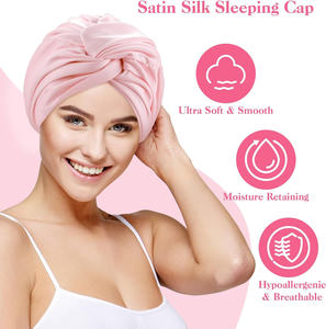 Articles ménagers femmes Stretch velours torsion Turbans dames sommeil chapeau noeud bandeau bonnet bonnet - Product Image 6