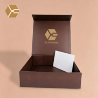 Boîte cadeau pliable en carton rigide noir mat de luxe avec logo personnalisé de qualité supérieure, fermeture magnétique, vide